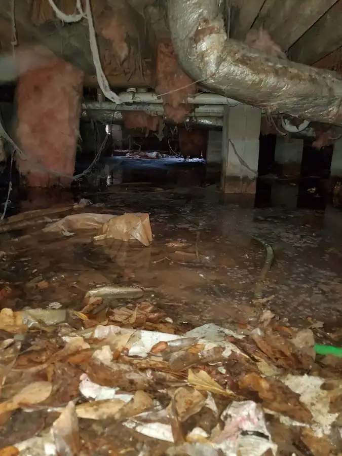 Crawl space flood assessment for Commercial Water Damage Restoration in Rocky River