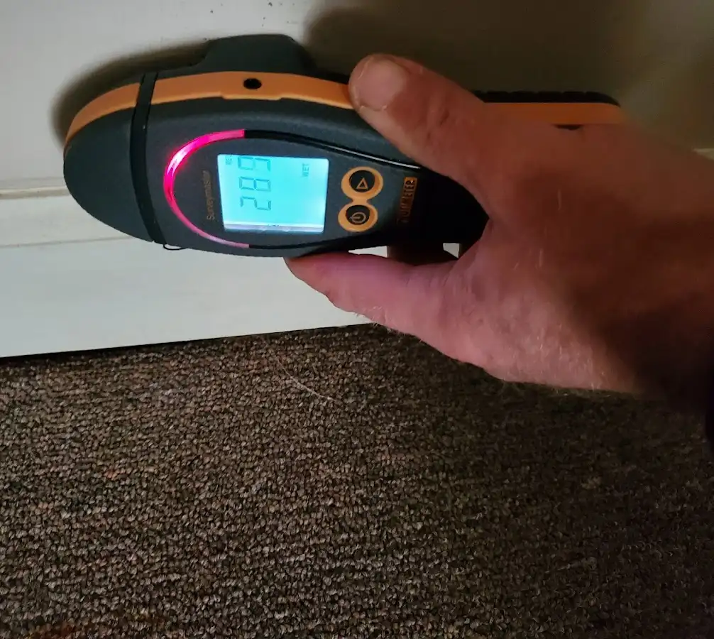 Moisture detection at baseboard during Mold Inspection & Testing in Rocky River